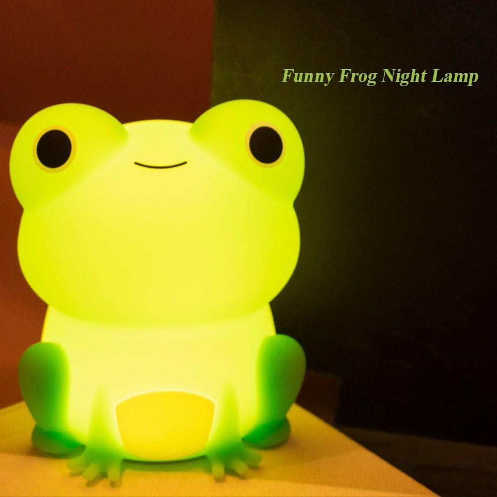 Светодиодная лампа-лягушка, ночник, силиконовая ночная лампа для сна, милая детская лампа на прикроватной тумбочке