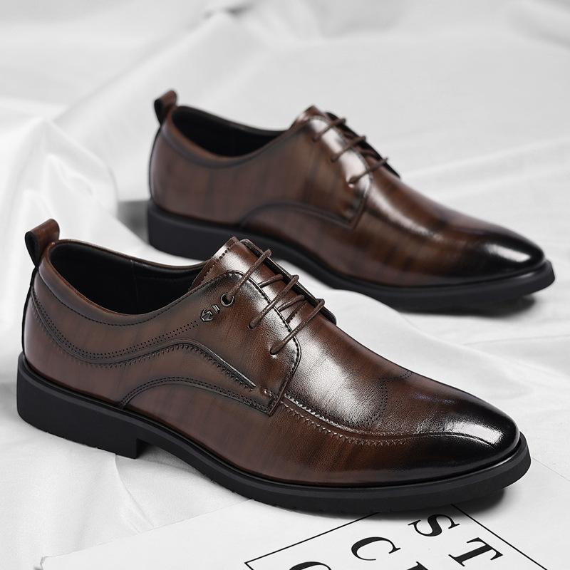 Мужские кожаные туфли большого размера 2025 весна новая тенденция Брок мужская обувь британский стиль 2025