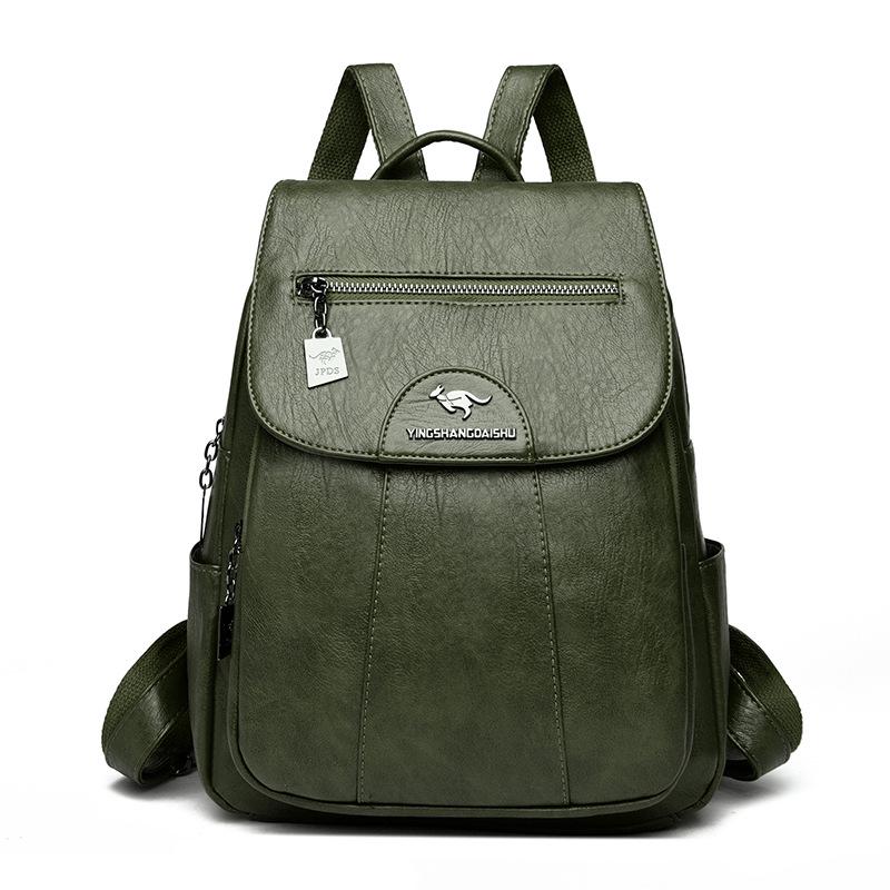 Стильный женский рюкзак большой вместимости из мягкой кожи с защитой от кражи для путешествий и учебы