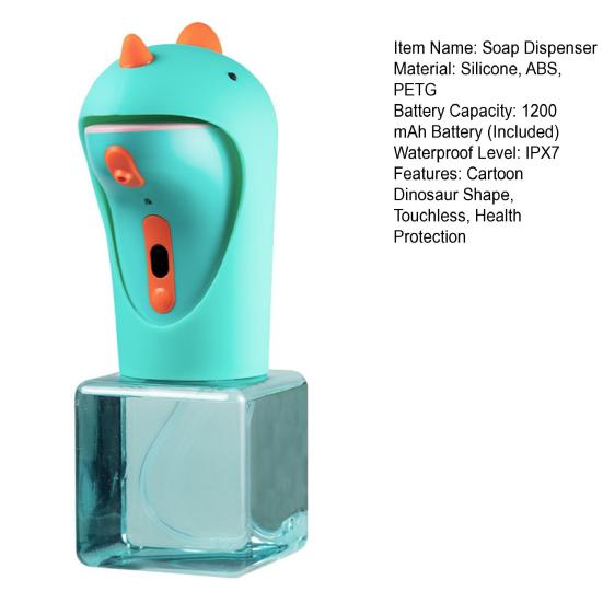 Автоматический сенсорный дозатор мыла в форме мультяшного динозавра, бесконтактный дозатор мыла для рук IPX7