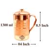 Кувшин-питчер из чистой меди, роскошный дизайн, с крышкой, для хранения и подачи воды, полезный для здоровья, объем - 1300 мл