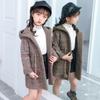 Girls' Tartan Coat 2023 Autumn/Winter Children's Fashion Woolen Coat