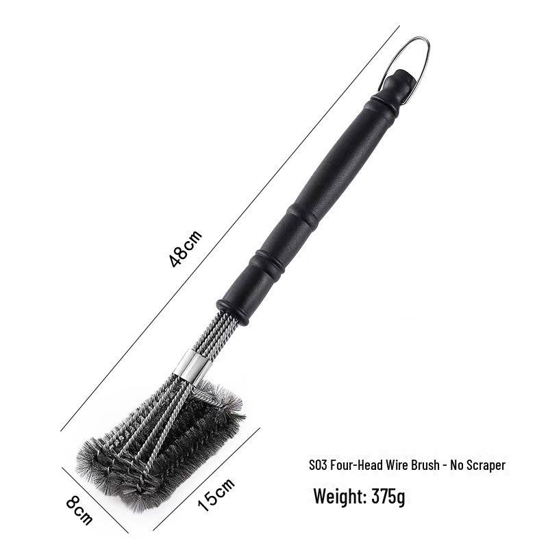 Набор из металлической щетки и сетчатой щетки для чистки гриля-барбекю