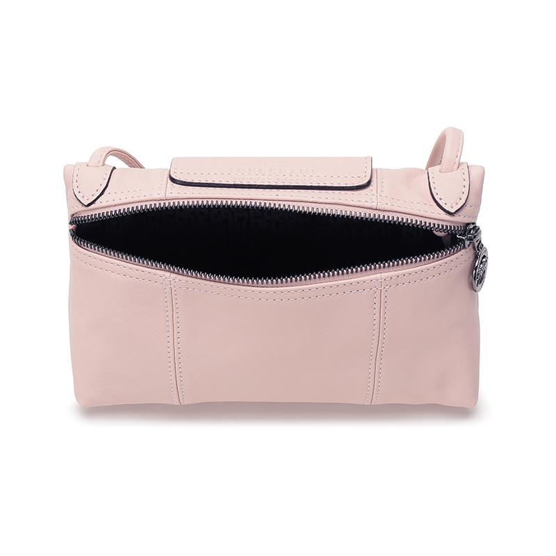 Longchamp Le Pliage Cuir 22 Solid Color Flap Lambskin Shoulder Crossbody Bag Women bags Light-Pink 1061757P53