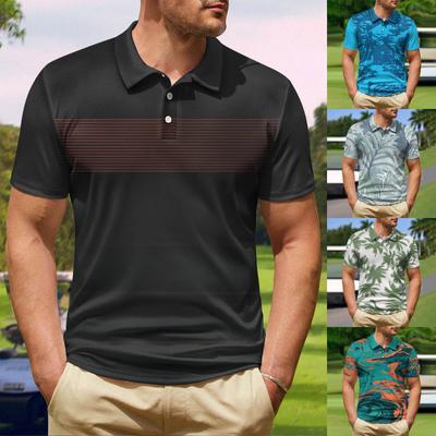 Летний мужской топ с короткими рукавами для гольфа и микроэластичным покрытием Performance