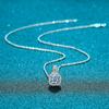 Classic Square Necklace Female Gypsy Square Diamond Pendant S925 Sterling Silver Hemming Clavicle Chain