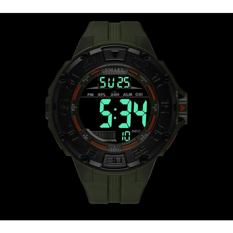 SMAEL Outdoor Многофункциональные спортивные электронные часы Светящиеся в темноте водонепроницаемые часы с большим циферблатом