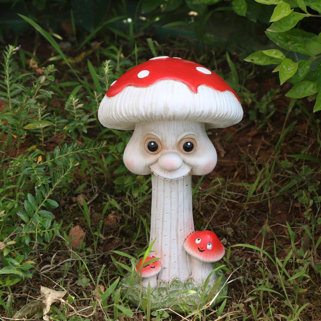 1 шт. Очаровательная статуэтка гриба с детским лицом - смола, отдельно стоящая для декора сада и газона | Идеальный подарок на Хэллоуин, Рождество