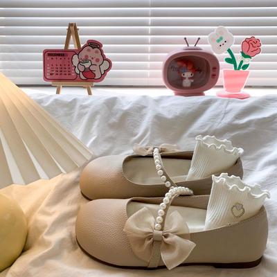 Французский сказочный стиль нежные Мэри Джейн одинарные туфли девочка 2025 лето новая кожа женские туфли с юбкой плоские туфли-бини