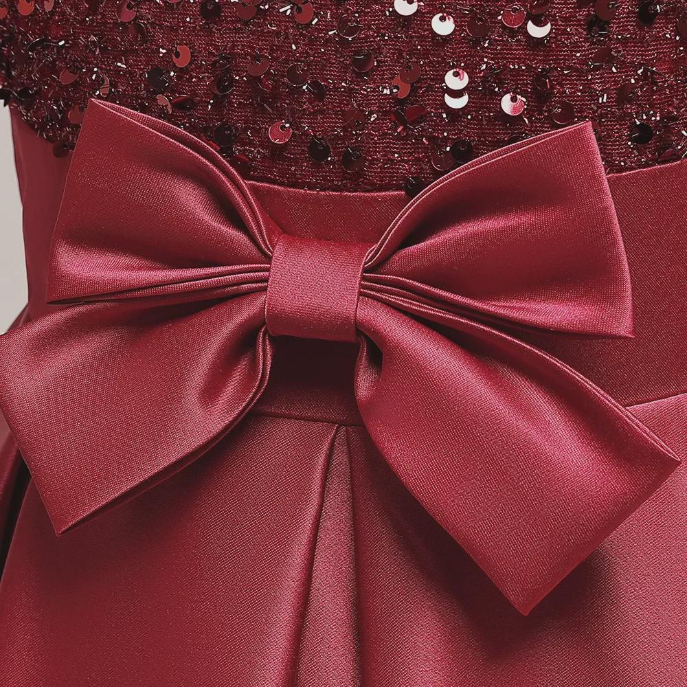 Новое платье-пачка из атласа с пайетками для девочек среднего/большого размера