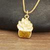 Nidin New Trendy Succulent Plant Potted Pendant Necklace For Women Female 3 Colors Choice Enamel Drip Oil Daily Party Jewelry
