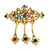 New Rhinestone Tearful Eyes Brooch Vintage Fashion Abstract Design Jewelry Fashion Antique Accessories Alloy Material
