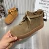 Кукольная голова чистая кожа откидной мех на плоской подошве короткие ботинки женские ретро мягкая подошва шнуровка ботинки Мартина удобные и нескользящие низкие одинарные туфли