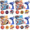 Boy Toy Alloy Battle Gyro Handlebar Pull Wire Launcher Double Gyro Set Rotating Battle Supply