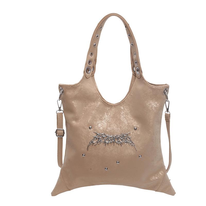 Женская сумка через плечо с заклепками, сумка-ведро из ПУ, корейская мода, новинка