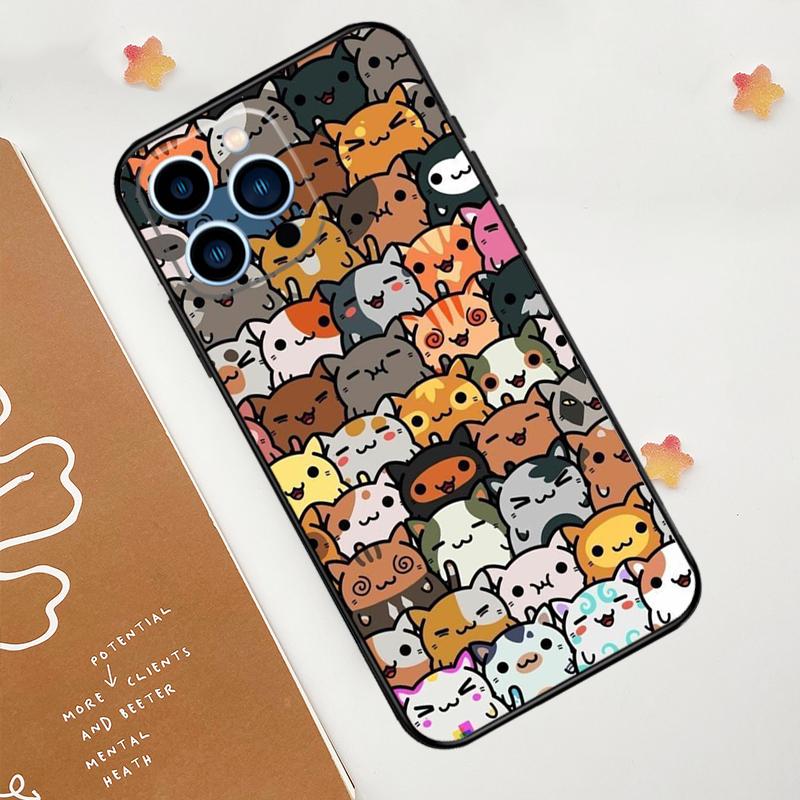Забавные милые кошки Чехол для телефона Для iPhone 17 Pro Max 11 14 15 16 Pro Max 12 13 mini 16 Plus 16e 17 Air Funda