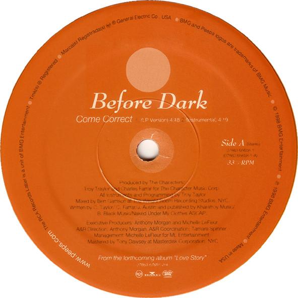12inch Record BEFORE DARK - Come Correct 07863656581 RCA 1998 US Rap & Hip-Hop/R&B Used