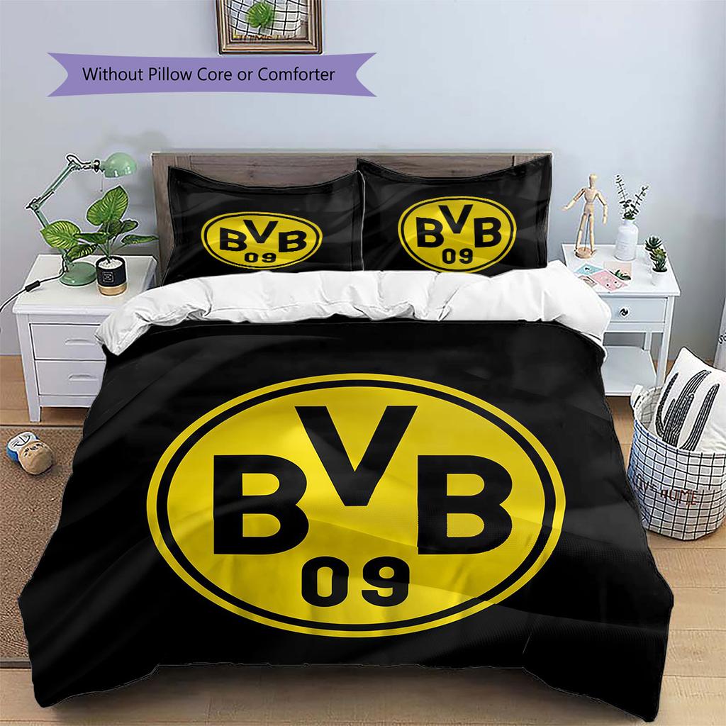 Borussia Pattern Bedding,Quilt Set Quilt Cover Pillowcase Home Birthday Gift(1 * duvet cover + 2 * pillowcase, without core)