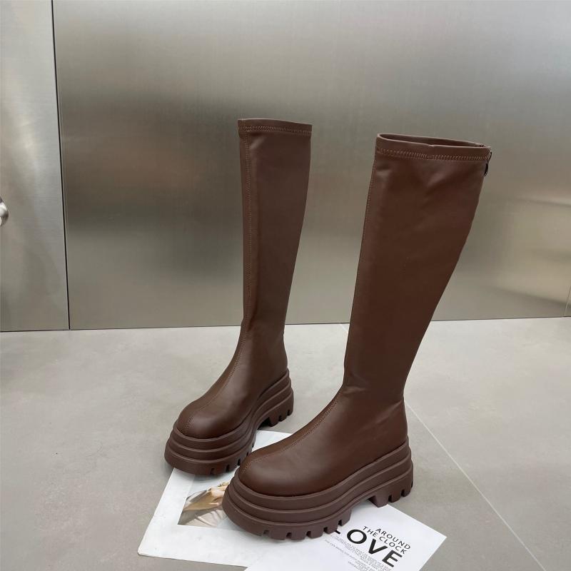 Stylish Women's Long Knee High Boots With Thick Sole And Slimming Design For Fall Winter Fashion