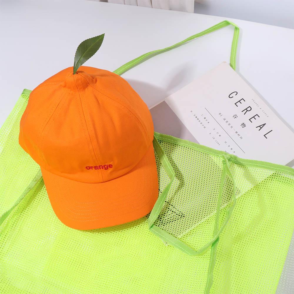 Cotton Orange Baseball Cap Peaked Creative Orange Cap Versatile Embroidered Letter Hat  Street