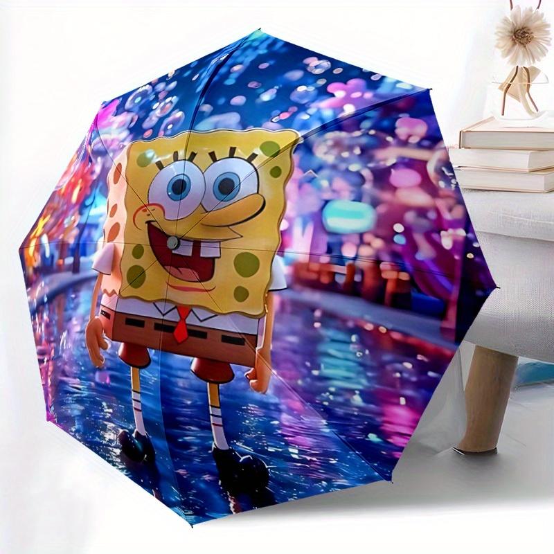 SpongeBob SeaWorld Automatic Open/close Umbrella, Heavy-Duty Iron Frame, Folding Portable Design, Travel, Everyday Use 181