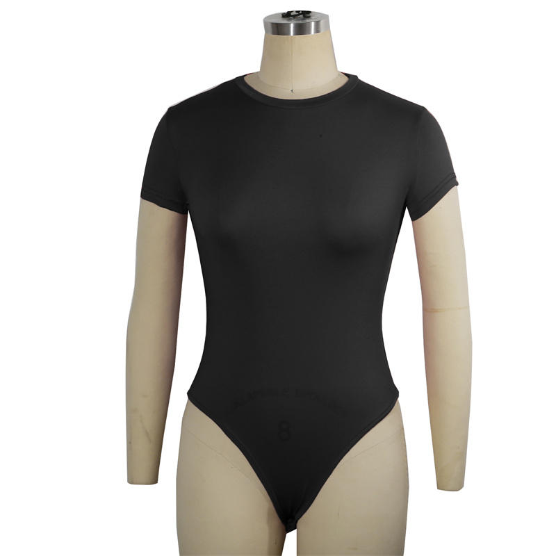 Женский боди с коротким рукавом и круглым вырезом, облегающий, однотонный, сексуальный открытый дизайн, повседневный наряд, сочетающийся с облегающим топом-боди