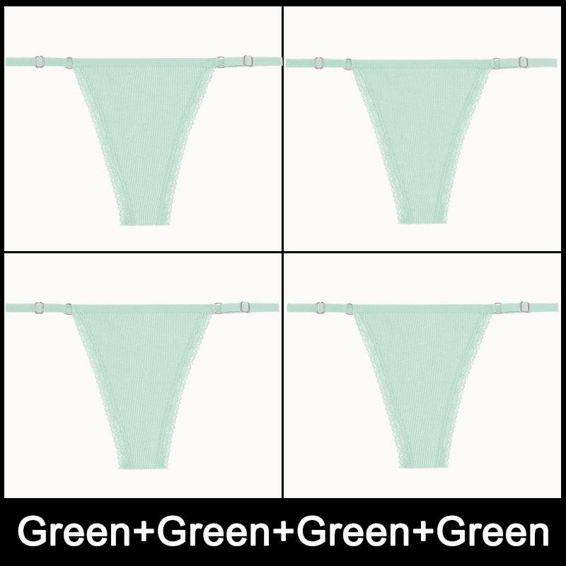 4PCS/Set Adjustable Waist Sexy G-string Panties Cotton Women's Underwear Girl Female Pantys Bikini Lady Thongs Lingerie