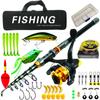New Beginner Set 5.2:1 Gear Ratio 3BB Spinning Reel 1.8-2.4m Fishing Rod Bait Hook Line Accessories Package Maximum Resistance 8KG