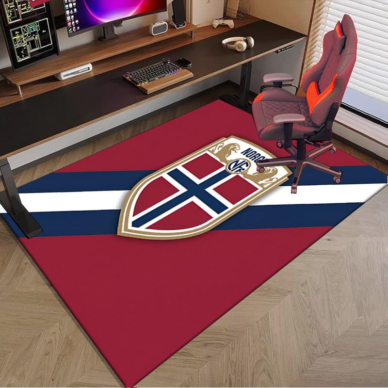 Norwegian Football Crest Area Rug Office rug, Chair Rug, Decor Carpet Livingroom bedroom Mat, Large Size Fan gifts Christmas gifts
