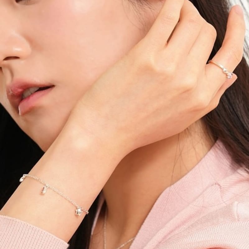BELLOOGGI Pink tourmaline little star bracelet