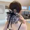 Korea Flower Hair Claw Clip For Women Elegant Bow Hairclip Girls Black Crab Hairclaw Retro Half Grab Hairpin Hair Accessories
