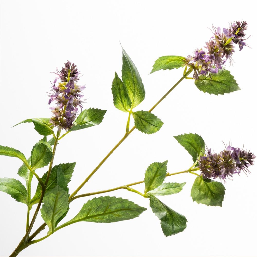 Tall Stem Artificial Pogostemon Stem 3 Head Pogostemon Cablin Fake Patchouli Branch Holiday Party