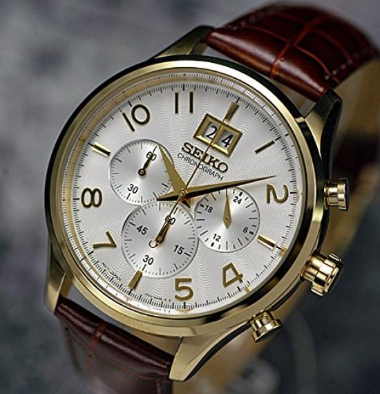 [Seiko] SEIKO Classic 100m Водонепроницаемый хронограф с большой датой SPC088P1 Мужские часы [Товар]