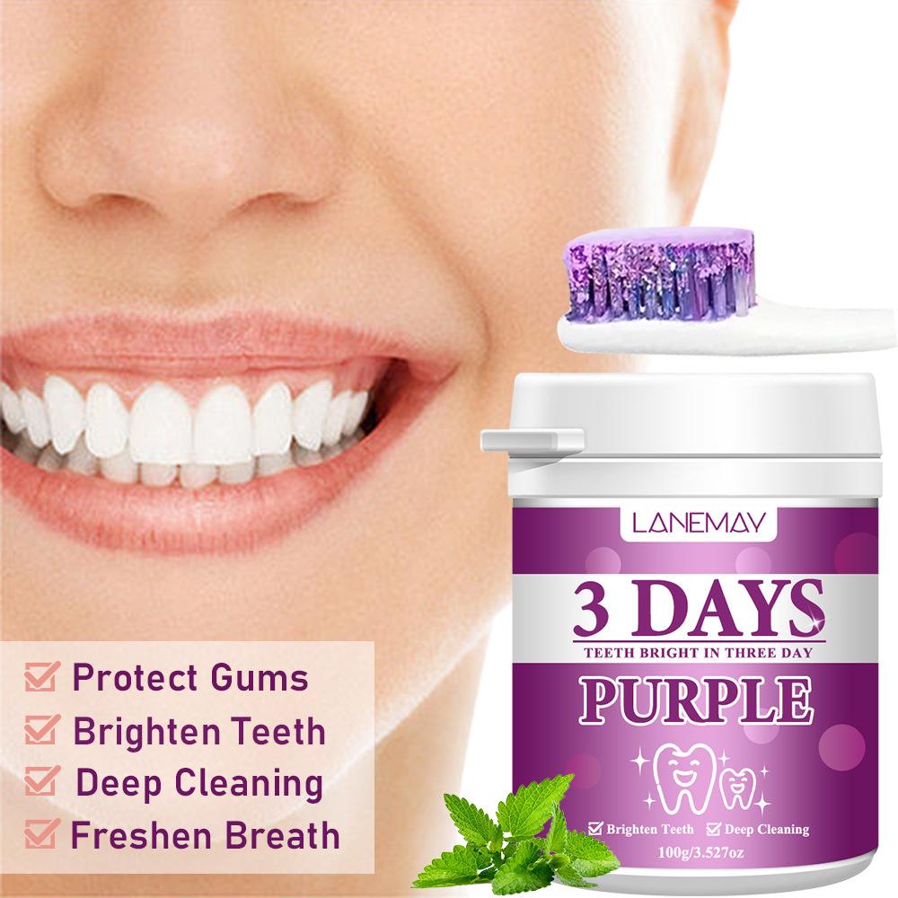 1pc Purple Teeth Cleaning Powder Teeth Polishing Tooth Deep CleaningPowder Tooth Cleaning Powder For Daily Life
