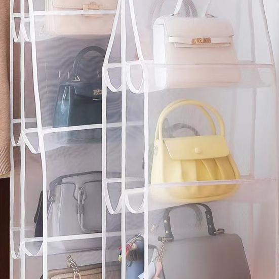 Сумка для хранения Большая вместимость Несколько отделений Пылезащитный прозрачный многослойный дизайн Органайзер для сумок-гардеробов