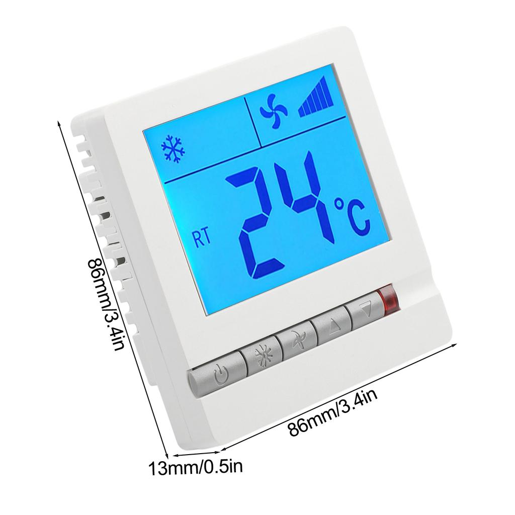 Цифровой термостат для вентилятора с ЖК-дисплеем с подсветкой для систем центрального кондиционирования и отопления