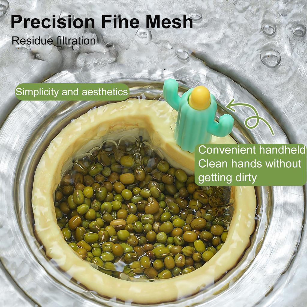 Фильтр для кухонной мойки, автоматический сливной фильтр, корзина для слива, фильтр для мусора, полка, фильтр для мусора, дизайн в виде мультяшного кактуса, многофункциональный