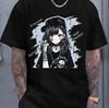 Летний бестселлер Черная футболка свободного кроя с коротким рукавом из 100% чистого хлопка с готическим принтом в аниме-стиле BE NONHARM & GOTH YROTH