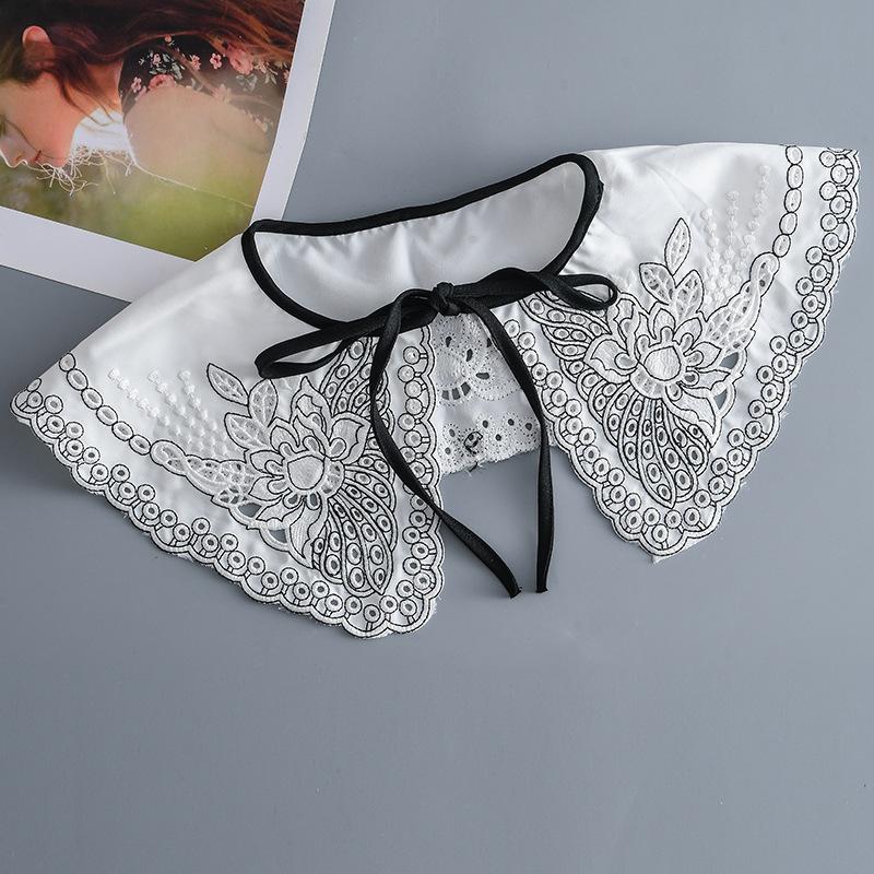 Мода 2023 года, женская, для девочек, кукла Лолита, шаль, поддельный воротник, вышитое ожерелье, лацкан, блузка, накидка на плечо, короткая накидка, поддельный воротник