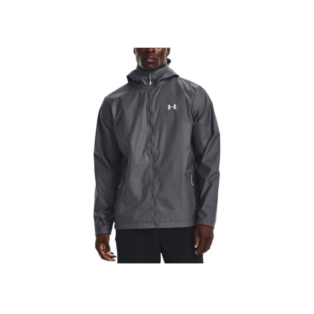 Under Armour Forefront Rain Logo Print Zip Hoodie Jacket Мужские куртки Персиково-серый 1321439-013