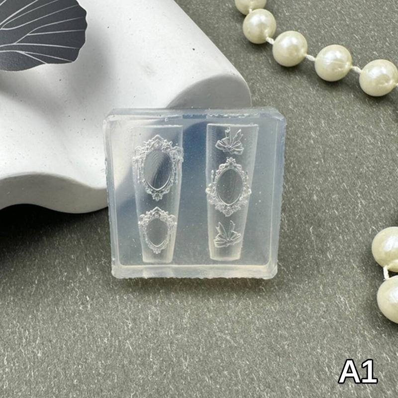 3D Силиконовая форма для ногтей Цветок Шелковая лента Дизайн Бабочки Прозрачный Рельеф DIY Украшение для нейл-арта Инструмент для маникюра