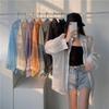 Chiffon Women Shirt Blouse Solid Color Female Loose Cardigan Casual Long Sleeve Top