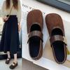 Повседневный темперамент мягкая подошва плоская подошва одно слово с одинарной обувью ретро матовые с мелким вырезом туфли-бини женские летние новые модели