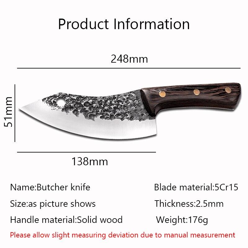 Кухонный нож для обвалки, нож для мяса, нож для мясника, деревянная ручка, уличные походные ножи, охотничий инструмент