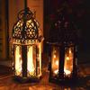 Hanging Iron Glass Moroccan European Vintage Home Decor Candle Lantern Candlestick Candle Holders