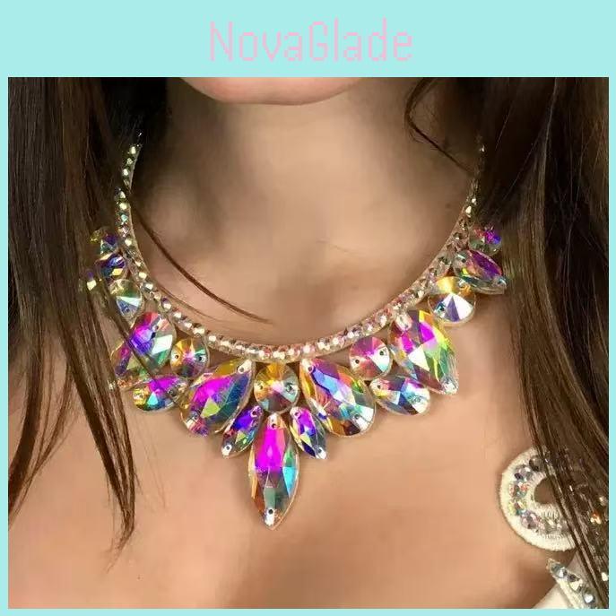 Geometric Water Diamond Pendant Necklace For Women With Gold Or Silver Plating For Casual Wear