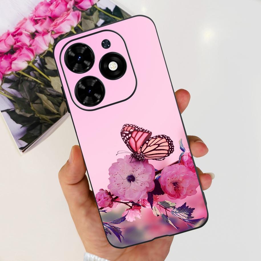 Чехол для Tecno Spark Go 2024 Популярный Цветок Астронавт Capa Силиконовый Мягкий Чехол для Tecno SparkGo 2024 BG6 Ударопрочный Корпус Телефона