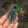 Bloodstone Gemstone Copper Wire Wrap Jewelry Pendant 3.43"