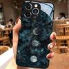 Чехол из закаленного стекла с изображением фаз Луны для iPhone 17 16 Pro Max 15 14 13 12 11 Pro 17Air 16E 7 8 Plus XR XS X