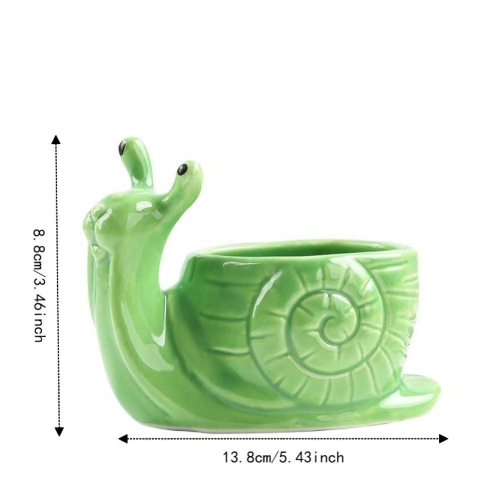 Ornaments Succulent Flowerpot Snail Shape Flower Vase Cute Ceramic Flower Pot Home Office Decor